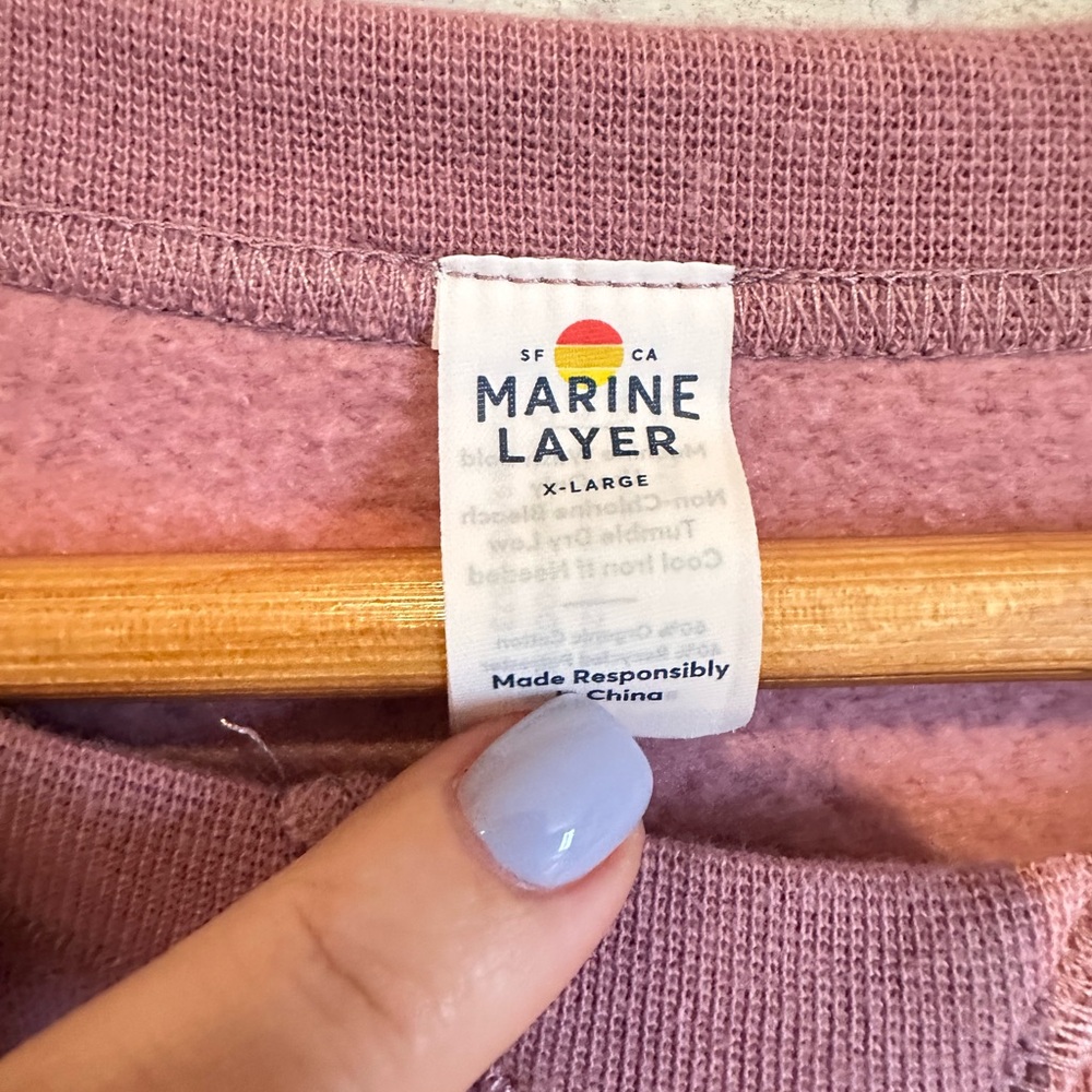 Marine Layer Cloud 9 Fleece Reversible Crewneck Stripe - Picture 2 of 6